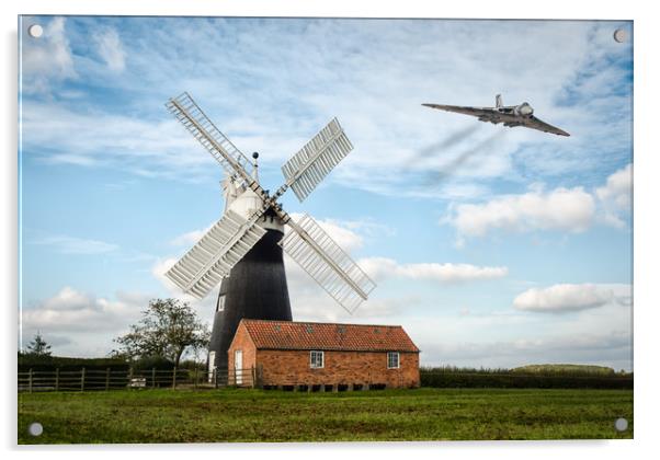 The Vulcan flying over leveton windmill Acrylic by Jason Thompson