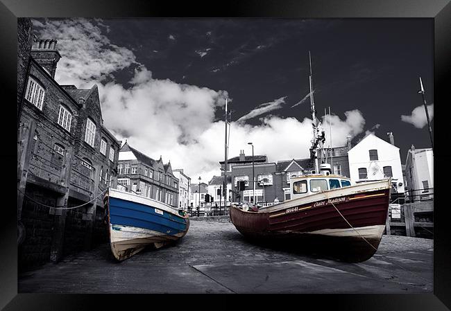 Boats at Scarborough Framed Print by Rob Hawkins