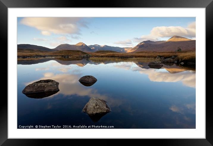 First Light on Rannoch Moor Framed Mounted Print by Stephen Taylor