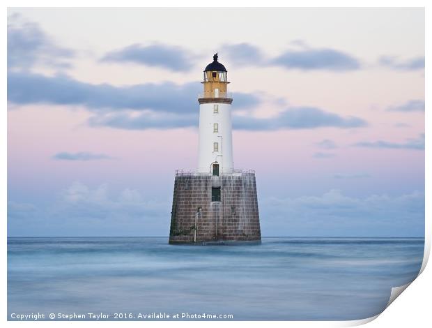 Rattray Head Light House at Dusk Print by Stephen Taylor