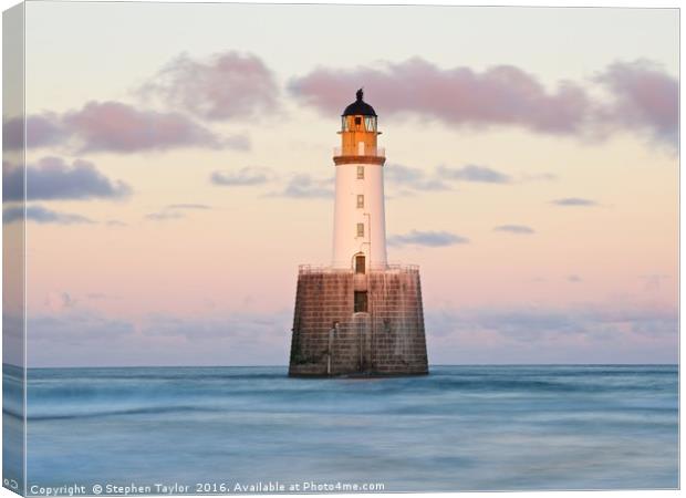 Sunset light at Rattray Head Lighthouse Canvas Print by Stephen Taylor