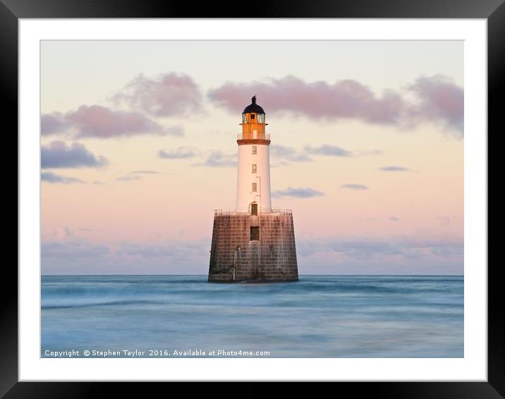 Sunset light at Rattray Head Lighthouse Framed Mounted Print by Stephen Taylor