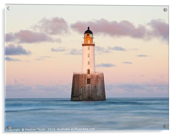 Sunset light at Rattray Head Lighthouse Acrylic by Stephen Taylor