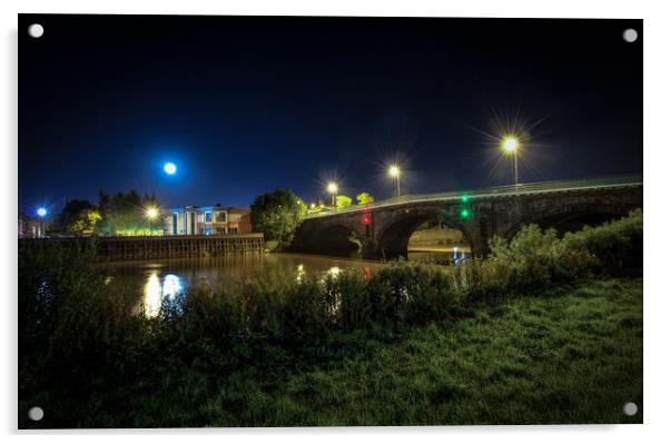 Gainsborough Trent bridge, Acrylic by Jason Thompson