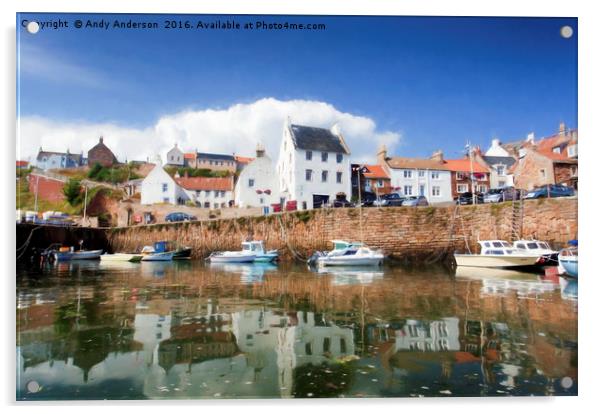 Scottish East Fife Harbour - Crail Acrylic by Andy Anderson