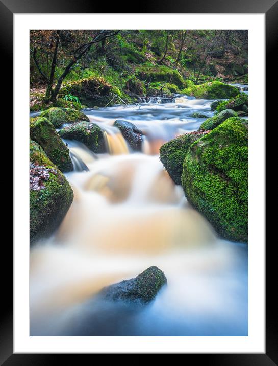 Wyming Brook waterfall  Framed Mounted Print by Jason Thompson