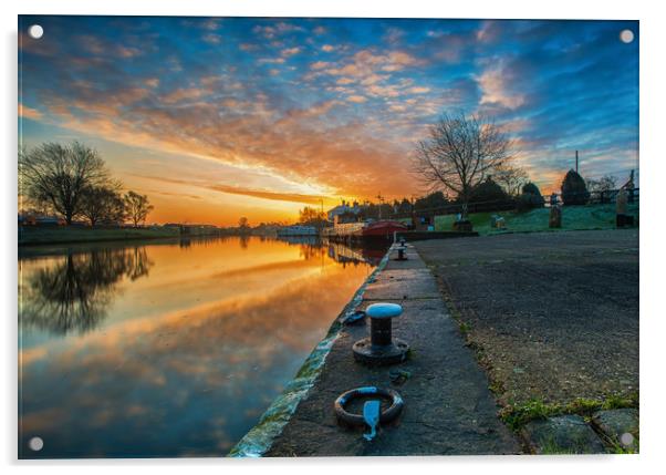 sunrise at torksey lock  Acrylic by Jason Thompson
