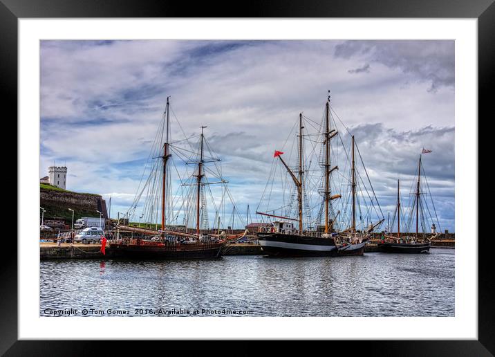 Tall Ships at Anchor Framed Mounted Print by Tom Gomez