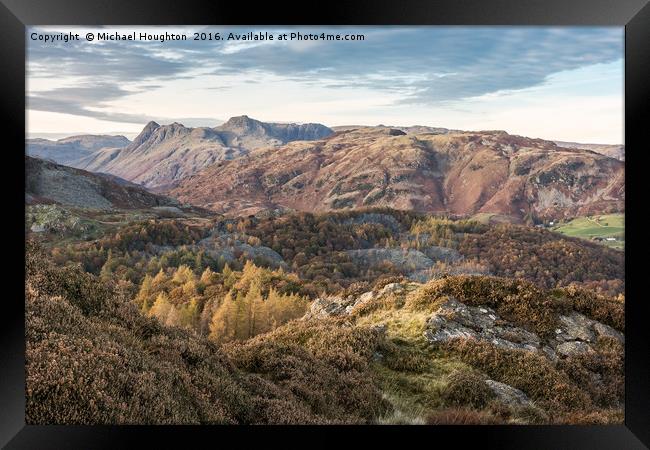 The Langdales from Holme Fell Framed Print by Michael Houghton