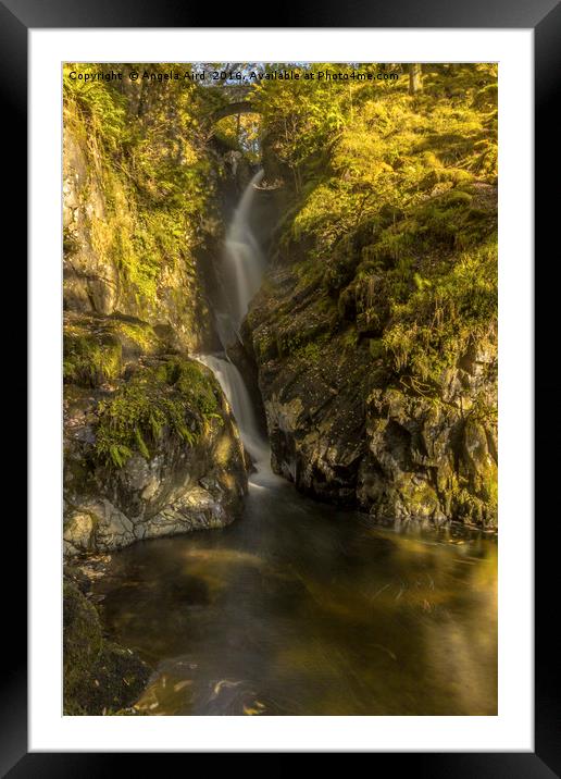 Cumbrian Waterfall. Framed Mounted Print by Angela Aird