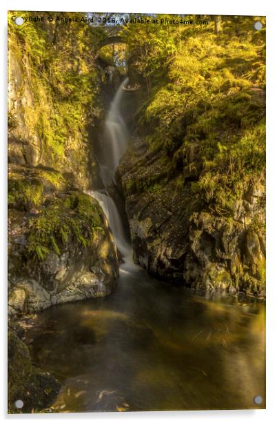 Cumbrian Waterfall. Acrylic by Angela Aird