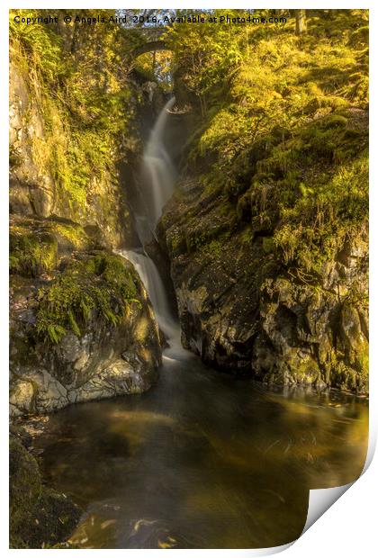 Cumbrian Waterfall. Print by Angela Aird