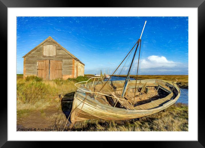 Thornham Harbour Framed Mounted Print by Alan Simpson