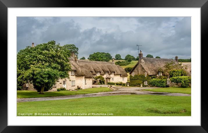Whitcombe Village in Dorset Framed Mounted Print by AMANDA AINSLEY