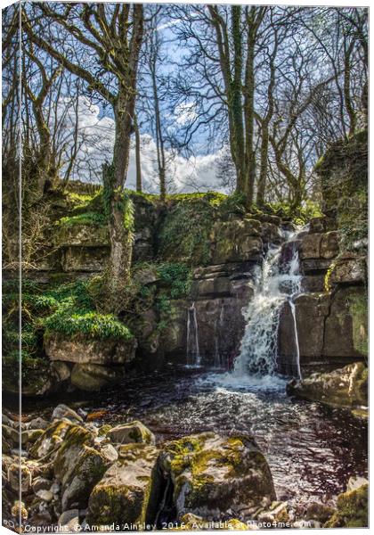 Keld Waterfall Canvas Print by AMANDA AINSLEY