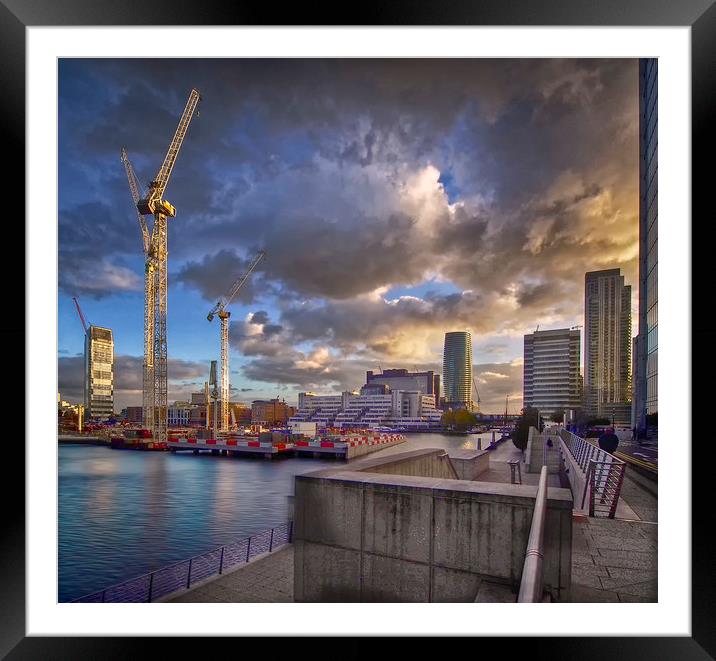 The Docklands London Framed Mounted Print by Clive Eariss