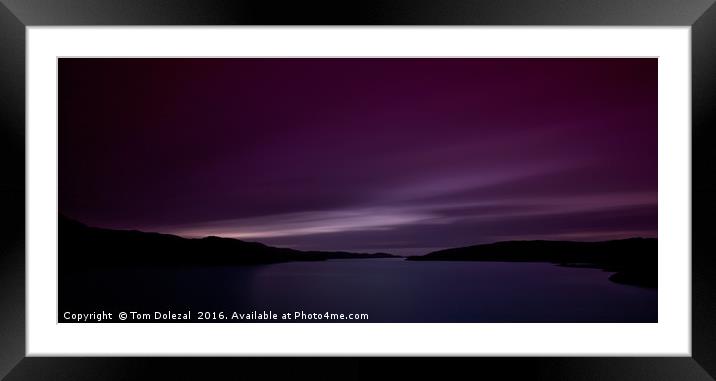 Highland sunset at Loch Cairnbawn. Framed Mounted Print by Tom Dolezal