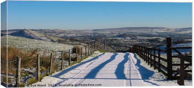 Sun shadows in the snow Canvas Print by Sue Wood