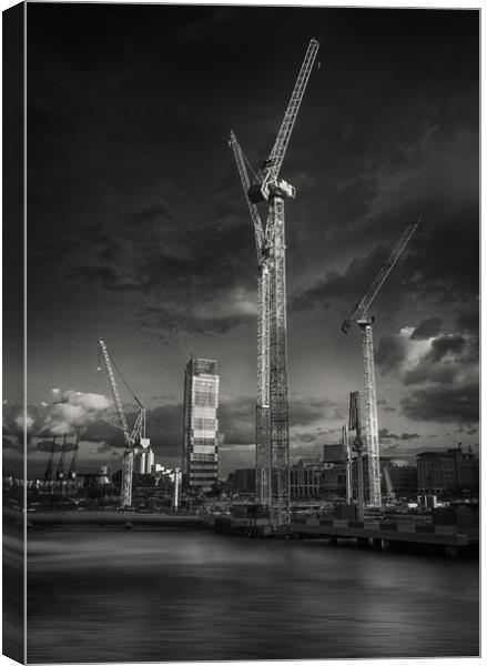 Docklands In Mono Canvas Print by Clive Eariss