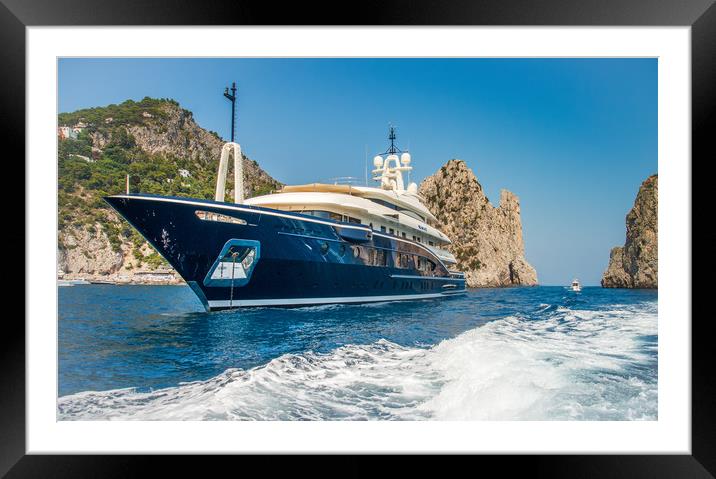 Capri Yacht Framed Mounted Print by john harwood
