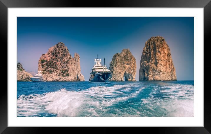 Millionaires Yacht Framed Mounted Print by john harwood