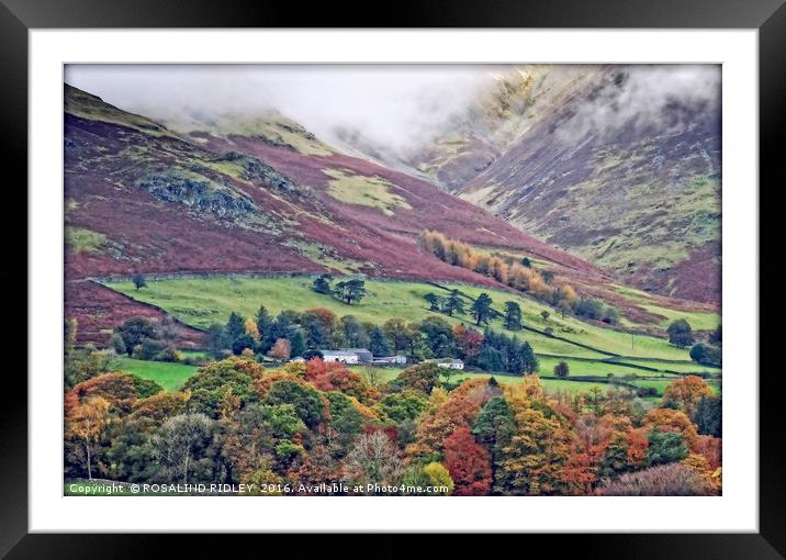 "CLOUDS DESCENDING OVER THE LAKE DISTRICT" Framed Mounted Print by ROS RIDLEY