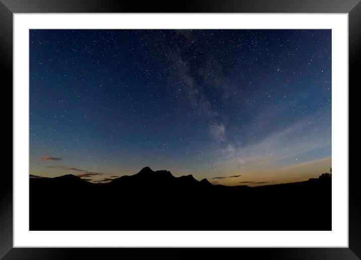 Milky Way Over Ben Loyal Framed Mounted Print by Derek Beattie