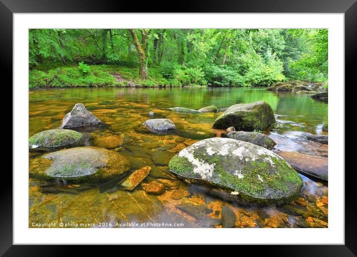    River Dart                                  Framed Mounted Print by philip myers