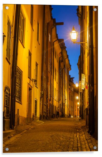 Gamla Stan @ night Acrylic by Thomas Schaeffer