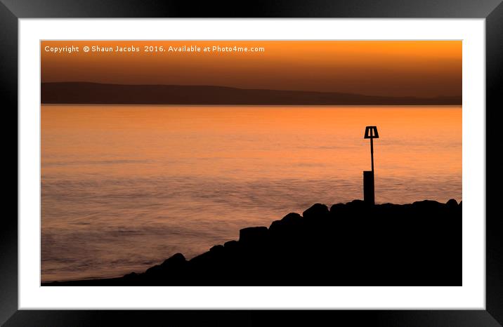Sunset silhouette  Framed Mounted Print by Shaun Jacobs