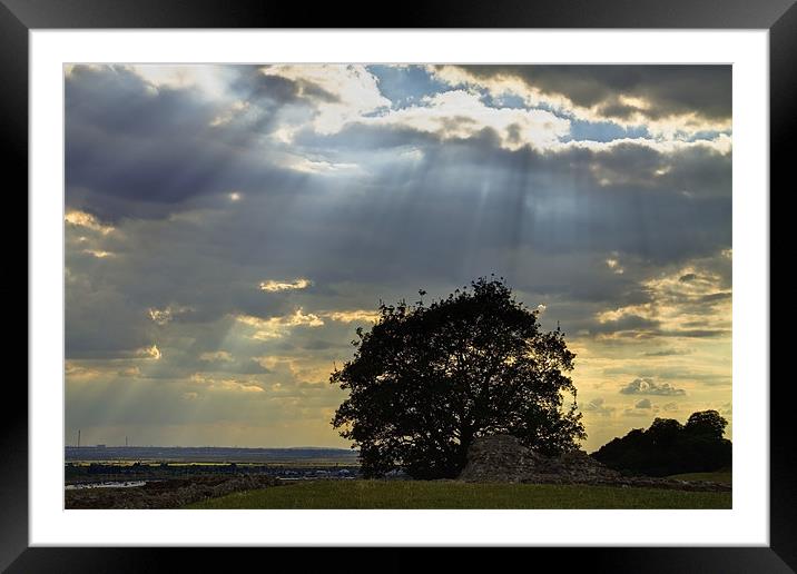 Hadleigh Castle storm clouds HDR Framed Mounted Print by David French