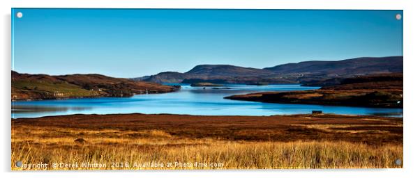 Loch Greshornish Panorama Acrylic by Derek Whitton