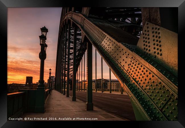 Tyne Bridge Sunrise Framed Print by Ray Pritchard