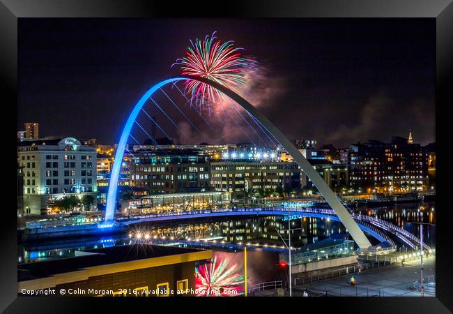 Millennium Bridge Fireworks Framed Print by Colin Morgan