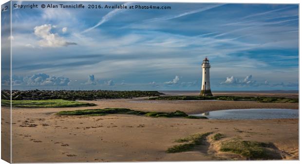 Perch Rock lighthouse Canvas Print by Alan Tunnicliffe