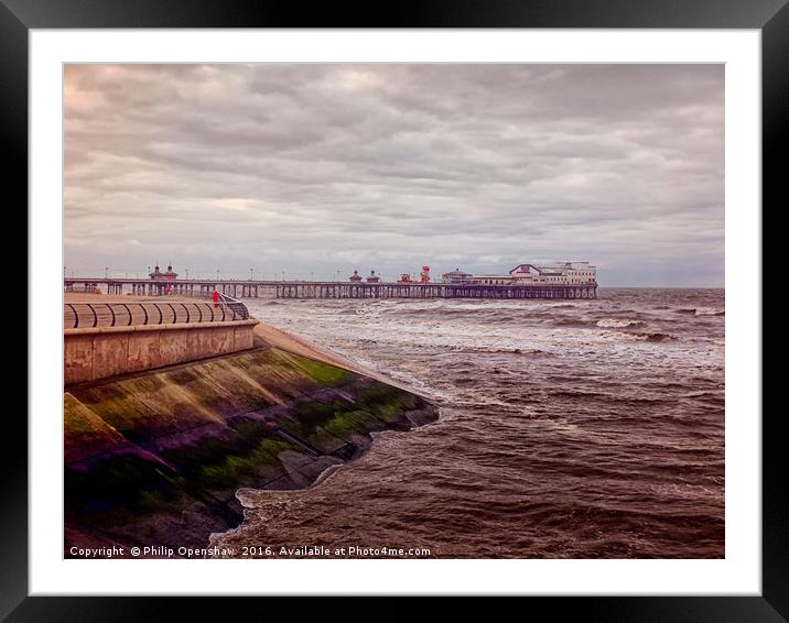 Blackpool North Pier at twilight Framed Mounted Print by Philip Openshaw