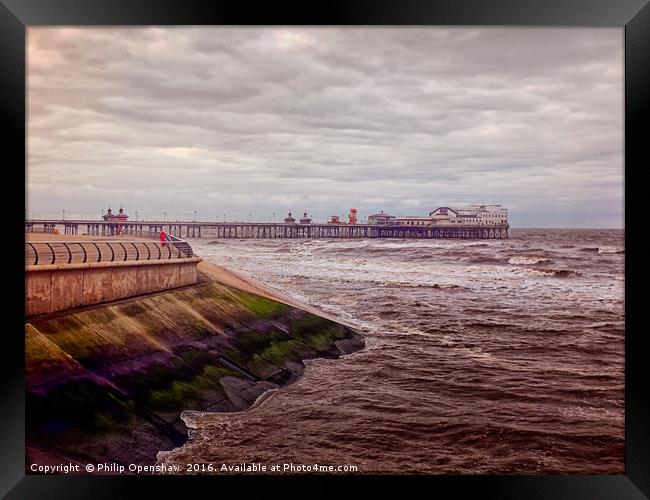 Blackpool North Pier at twilight Framed Print by Philip Openshaw