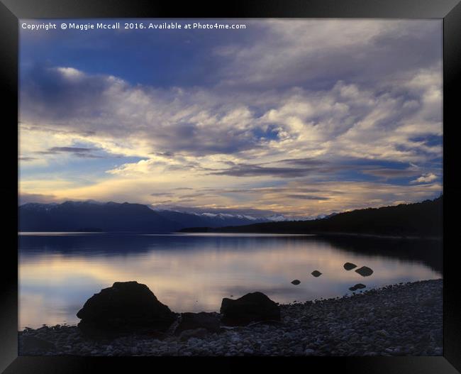 Lake Te Anau Sunset, New Zealand Framed Print by Maggie McCall