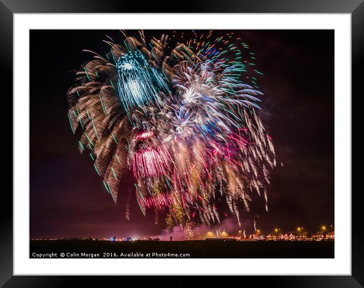 Firework Finale Framed Mounted Print by Colin Morgan