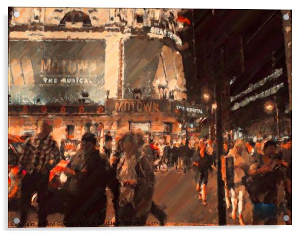 The Electric Buzz of Londons West End Acrylic by Beryl Curran