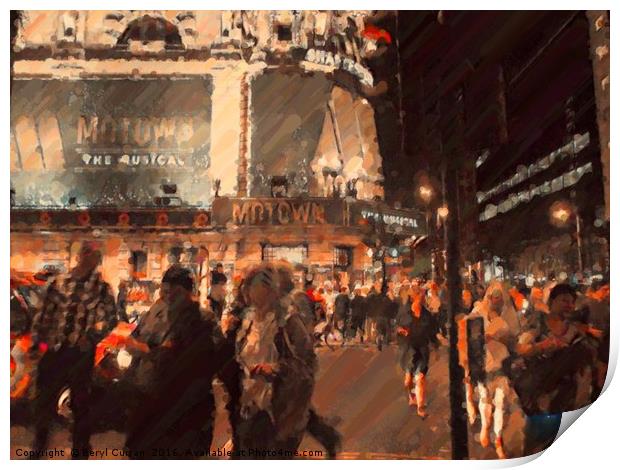 The Electric Buzz of Londons West End Print by Beryl Curran
