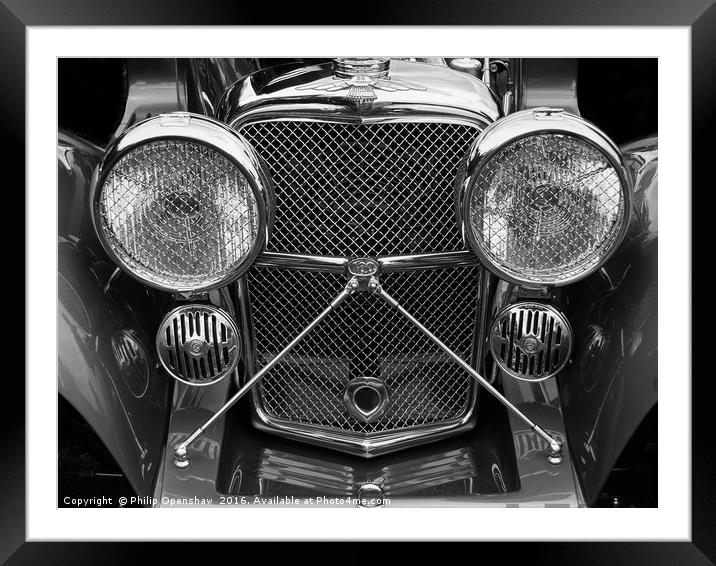 SS Jaguar 100 Sports car Framed Mounted Print by Philip Openshaw