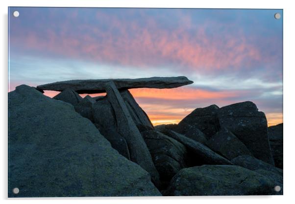 Cantilever Stone Sunrise  Acrylic by James Grant