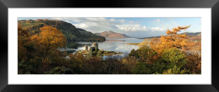 Eilean Donan Castle Panorama in Autumn Framed Mounted Print by Grant Glendinning
