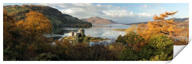 Eilean Donan Castle Panorama in Autumn Print by Grant Glendinning