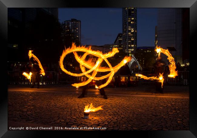 Fire Spinning  Framed Print by David Chennell