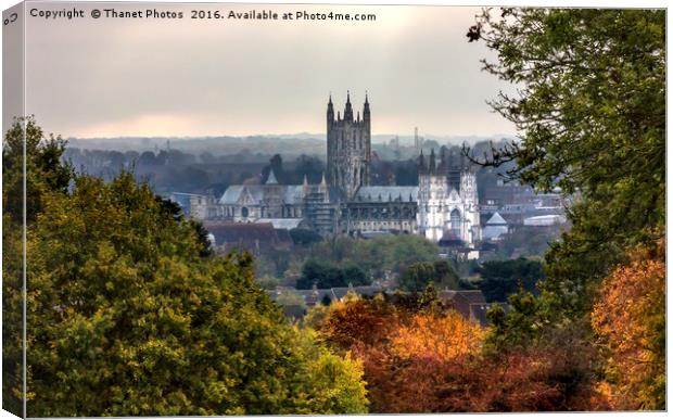Canterbury cathedral in Autumn Canvas Print by Thanet Photos
