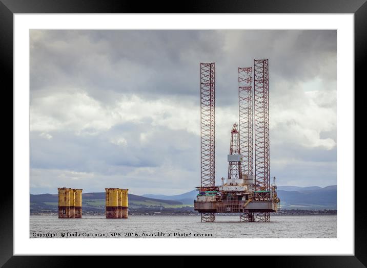 Decommissioned Oil Rigs on the Cromarty Firth Framed Mounted Print by Linda Corcoran LRPS CPAGB