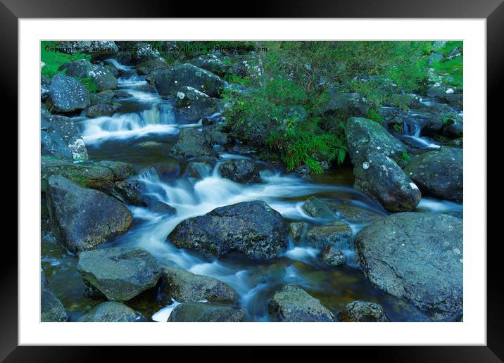 PEBBLE RIVER Framed Mounted Print by andrew saxton
