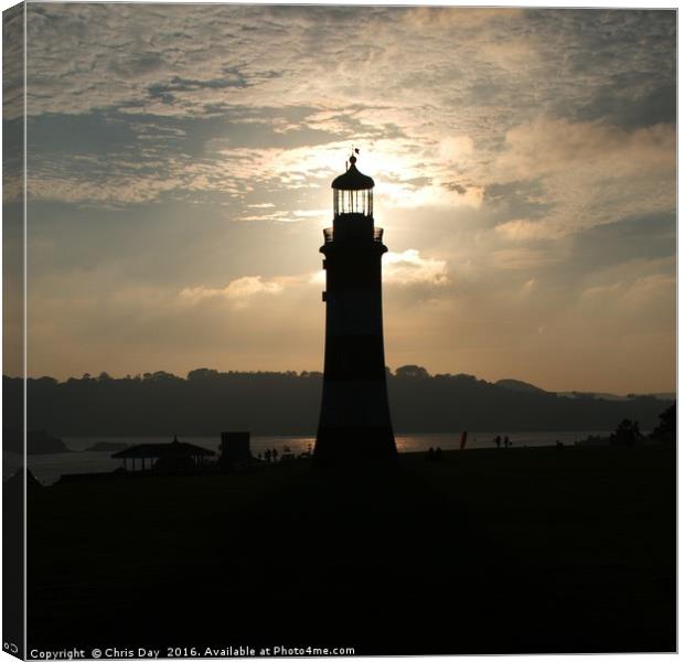 Sunset over the Hoe 2 Canvas Print by Chris Day